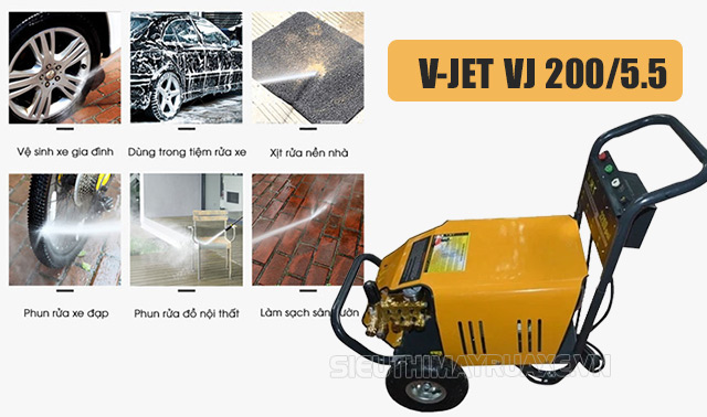Máy bơm rửa xe ô tô công nghiệp V-JET VJ 200/5.5