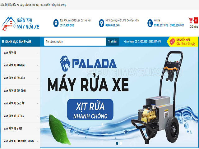Siêu Thị Máy Rửa Xe địa chỉ mua máy rửa xe Palada 20M22-3T4 đáng tin cậy