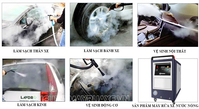 Ứng dụng của máy rửa xe hơi nước nóng Kumisai CFD-20A đa dạng
