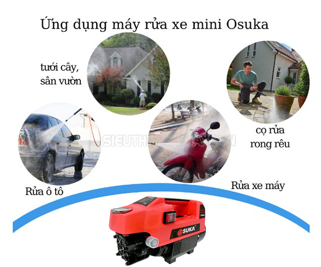 Máy rửa xe Osuka mang lại nhiều lợi ích sử dụng